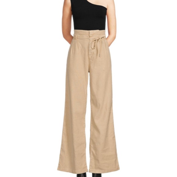 Favorite Daughter Beige Wide-Leg Pants
